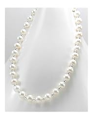 White (Natural) Fresh Water Pearls Necklace In 92.5 Sterling Silver