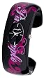 Pineapple AN47 Ladies Plastic Black/Pink Bangle Watch