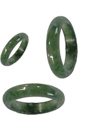 KARATGEM Green Jadeite Jade Ring 6 mm US Size 4.5-12