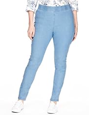 Plus Pull On Denim Jeggings