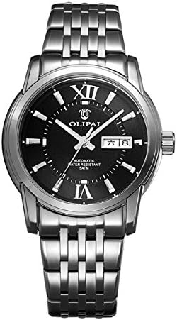OLIPAI Men's Mechanical Wrist Watches Dress With 316L Steel Band &amp; Day