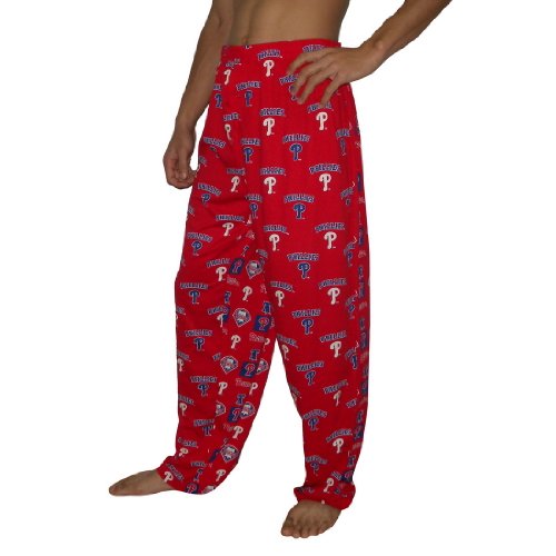 Mens MLB Philadelphia Phillies Cotton Thermal Sleepwear / Pajama Pants - Red (Size: XL)