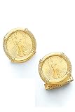 14k Gold Portal Cufflinks with Gold Coin