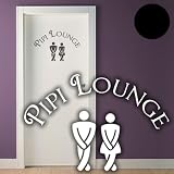 Produkt-Bild: A651 T&uuml;r-/Wandtattoo "Pipi Lounge" 30cm x 20cm schwarz (erh&auml;ltlich in 40 Farben und 3 Gr&ouml;&szlig;en)