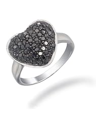 1 CT Black Diamond Ring in Sterling Silver in Size 7