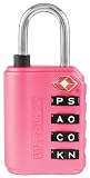 Wordlock LL-205-PK 4-Dial Luggage Lock, Pink