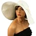 UPF 50+ Summer Beach Packable Floppy Extra Wide 7" Brim Sun Hat Cap 57cm White