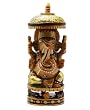 Hand Painted Wooden Ganesh Statue