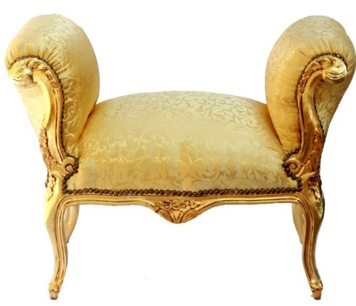 Barock Schemel Hocker Gold Muster