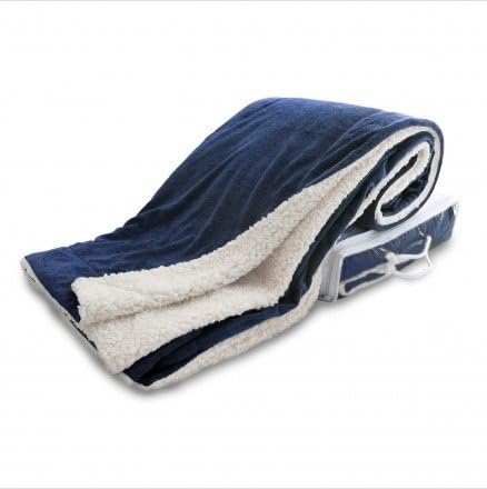 Throw Blanket Ultra-Plush Soft Mink Fleece Reversible, Size 50" x 60", Navy