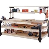 2x4basics14429WorkbenchandShelvingStorageSystemwithHooksandClamps