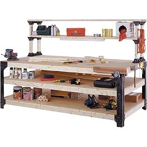 2x4basics 14429 Workbench and Shelving Storage System with Hooks and Clamps