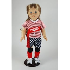 Soccer Doll Complete Outfit for 18 Inch Dolls Including the American Girl Line by