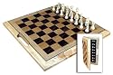 Deluxe 16" Oak Folding Chess Set with Handle & Storage