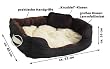 12689 Tierbett Braun Weiß Lammfellimitat ca. 52x40x16cm mit Innenkissen + Schmusekissen + Pipi-Schutz-Unterlage