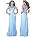 Liujos Sexy Evening Party Prom Gown Formal Bridesmaid Cocktail Chiffon Lace Dress