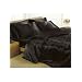 6pce Satin Black Double Duvet Cover Set (inc 1 duvet cover,1 fitted sheet,4 pillowcases)