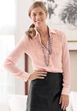 BOSTON DESIGN STUDIObrRuffled Sheer Tuxedo Shirt