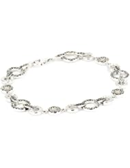 Judith Jack Sterling Silver Marcasite and Crystal Pave Link Bracelet