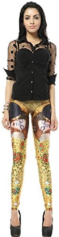 Speaking Life Gustav Klimt The Kiss Oil Painting Print Leggings Women's Stretch Yoga Pants Fashion Slim Pencil Pants