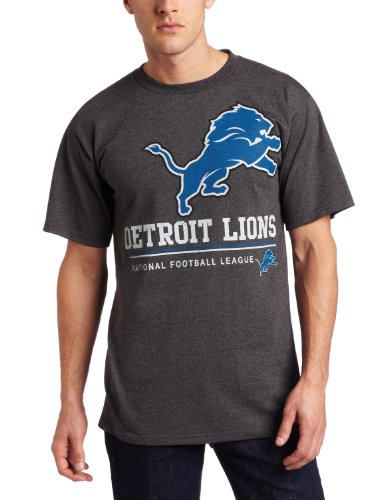 NFL Men's Detroit Lions Submariner Short Sleeve T-Shirt (Charcoal Heather, Medium)