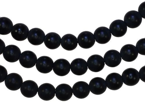 Black Onyx 6mm Matte Round Smooth Bead Strands 15"