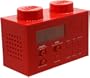Digital Blue LEGO Alarm Clock Radio - Red