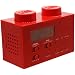 Digital Blue LEGO Alarm Clock Radio - Red