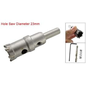 23mm Diameter Hole Saw w Twist Drill Bit Hex Wrench Kit for Alloy Cutting: Home Improvement