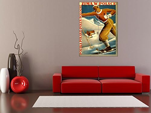 PANEL ART PRINT TRAVEL TOURISM SPORT WINTER POLAND SKI SKIING SNOW SKIIER REPRODUCTION POSTER OZ4440