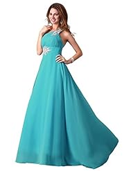 Lace Beaded Chiffon One Shoulder Evening Dress/Prom Dress 