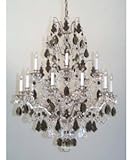 Schonbek 5773-91BD Bordeaux 15 Light Two Tier Chandelier in Silvergild with Black Diamond crystal