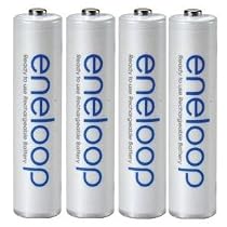 Sanyo Eneloop AAA NiMH Pre-Charged Rechargeable Batteries 4 Pack [Hassle Free Packaging]