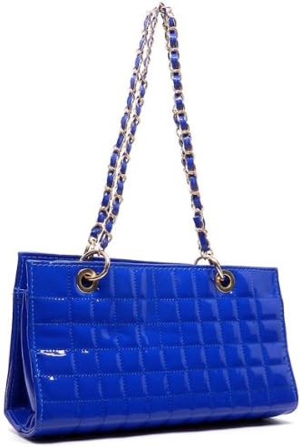 TJ Quilted Classic Shoulder Handbag (Blue)