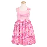 Bonnie Jean Girls Pink Mesh Ribbon Bonaz Easter Flower Girl Dress 7-16