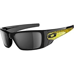 Oakley Fuel Cell Men's Special Editions Livestrong Racewear Sunglasses w/ Free B&F Heart Sticker Bundle - Polished Black/Black Iridium