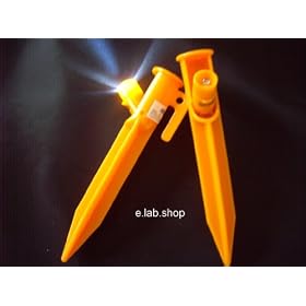 4 X ILLUMINATED SINGLE LED CAMPING LIGHT UP TENT PEGS
