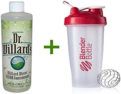 Best Willard, Willard Water Clear Concentrate, 16 oz (0.473 l), Sundesa, Classic Blender Bottle with Loop, Red, 28 oz Bottle