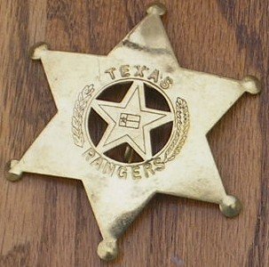Brass Texas Ranger 6 Point Obsolete Old West Police Badge