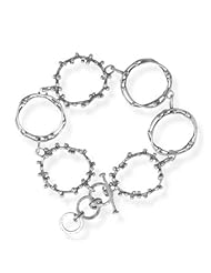 CleverSilvers 7 Inch And 1 Inch Extension Open Circle Link Toggle Bracelet
