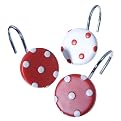 Dots Shower Curtain Hooks - Red/ White