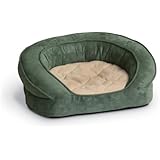 K&H Manufacturing Deluxe Ortho Bolster Sleeper Large Green Paw 40-Inch
