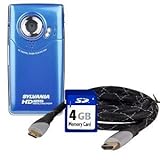 Sylvania HD1Z 720p HD Pocket Video Digital Camera Camcorder Kit w 4GB SD Card amp HDMI Cable Peacock Blue