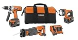 Factory-Reconditioned RIDGID ZRR931 24 Volt Lithium-Ion 3 piece Combo Kit