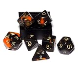 Orange Onyx 7-piece Dice Set