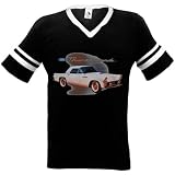 1955 Ford Thunderbird Mens Ringer T-shirt, Officially Licensed Ford Motor Company T-Bird Mens V-Neck Shirt