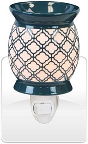 New Electric Teal and White Plug-In Tart, Oil, Wax, & Candle Warmer + 2 Free Replacement Bulbs