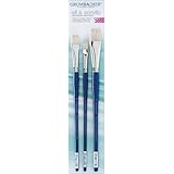 Grumbacher Academy Hog Bristle Oil & Acrylic 3-Brush Set, #2