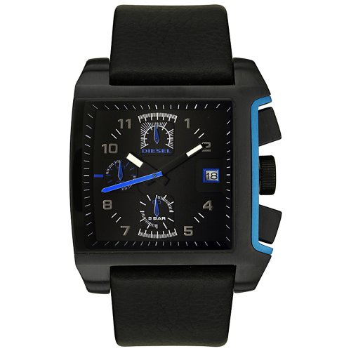 Diesel DZ4157 Mens Black Leather Strap Analogue Watch