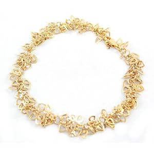 Beautiful 24k Gold Layered (24kgl) Many Hearts Anklet/Bracelet LIFETIME WARRANTY! Comes gift boxed